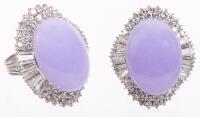 An Extraordinary Piece of Estate Jewelry for the Lady: Platinum, Diamond and 20 Carat Type A Lavender Jade Oval Cabochon