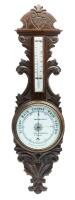 Intricately Carved Antique Banjo Style Barometer - Armstrong & Bros