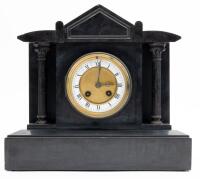 Ansonia Clock Co. New York, Black Marble Mantle Clock, Late 19th Century