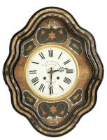 Vintage French Wall Clock, Hand Lettered "Qurter Clock" Signed by Artist,
Middle 1800s, Napoleon III