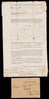 Two Unrelated Websters: Daniel Webster Free Frank and Noah Webster Document Signed