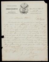 Santa Anna, Antonio Lopez de -- Letter Signed as President giving Advice to a Friend
