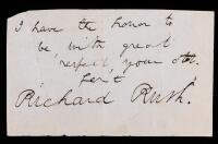 Richard Rush Clipped Signature: 8th United States Attorney General and the 8th United States Secretary of the Treasury