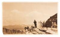 Zane Grey: Early 20th Century Portrait of Grey "On The Heights Overlooking Monument Valley" and Signing His Name and Loc
