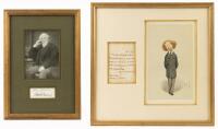 Browning, Robert; Salutation and Signature + Algernon C. Swinburn ALS. Both in Deluxe Presentations.