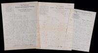 Booker T. Washington: Three Letters Signed as Principal of The Tuskegee Normal and Industrial Institute ca. 1910