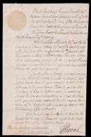 Pownall, Thomas -- DS as Governor Authorizing Audit of British/Provincial Military Supplies in the French and Indian War