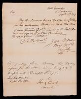 Brig. Gen. Jacob Brown Pay Authorization For Cook's Son