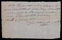 Pike, Zebulon -- War-date Note Authorizing Payment For Service at Plattsburgh, New York