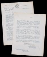 Sims, Lieutenant-Commander William S. -- TLS Referencing President Roosevelt and Information Re Battleships and the Caliber of T
