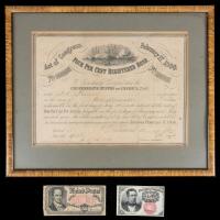 Confederate States of America Loan Certificate for $100.00, February 1864 plus Two Examples of Fractional Currency