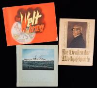 Three German Cigarette Albums with All Cards Present. German Navy, WWI and Great Military and World Leaders Constantine Cigarett
