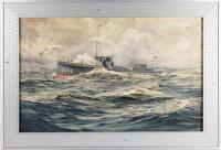 Anton Otto Fischer: "2240" Celebrated Illustrator and Painter Known for Marine Paintings Including War Convoys, Naval Ships and