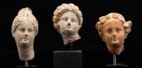 Three Miniature Ancient Greco-Roman Terracotta Heads in Choice Condition.