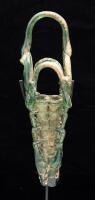Important Ancient, Byzantine, Deep Green Glass, Quadruple Balsamarium, 5th to 7th Century AD. Choice Condition