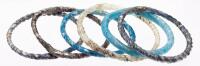 Six Ancient Roman Glass Bracelets 1st-3rd Century AD. of Thin Glass, Twisted and Very Colorful. Choice Pieces!