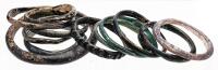 12 Ancient Roman Glass Bracelets 1st-3rd Century CE. Variety of Sizes and Black Glass