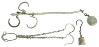 Roman Bronze Steelyard and Weight, Suspension Hooks and Additional Weight, Late Imperial or Early Byzantine, 4th-6th Century AD