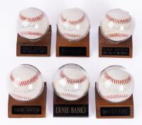 Five Signed Baseballs all from the 1990's: Hank Aaron, Duke Snider, Sandy Koufax Ernie Banks, Yogi Berra and Whitey Ford