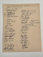 1978 American League All-Stars 34 Signatures on a Lineup Roster. Includes Coach Billy Martin and Hall of Famers E. Murray, C. Fi
