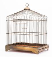 Antique Brass Wire Hanging Bird Cage from the 30's