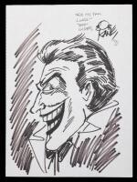 Bob Kane Signed and Inscribed Hand-Drawn Illustration of the Joker