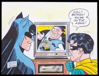 Original Color Batman and Robin Drawing By Sheldon "Shelly" Moldoff