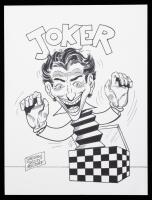 Original Ink Jack-in-the-Box Joker Drawing By Sheldon "Shelly" Moldoff