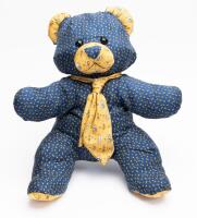 Authentic Vintage Blue and Gold Salvatore Ferragamo Teddy Bear