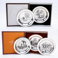 Six (6) Limited Edition, Sterling Silver Franklin Mint Plates: Four (4) Bird Plate Series, Two (2) Mother's Day Plates