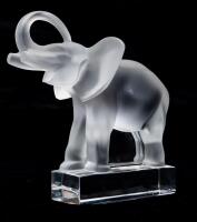 Lalique: Mint Crystal Elephant Paperweight in Matte Finish