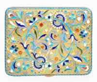 Exceptional, Antique. 875 Silver Russian Cloisson&Atilde;&copy; Cigarette Case in Choice Condition.