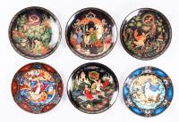 Six (6) Striking Vintage Bradford Tianex Russian Legends "Fairy Tale&acirc;&euro; Collector Plates