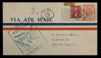 Canal Zone 1929 2&Acirc;&cent; red Airmail Envelope Earliest Known Use