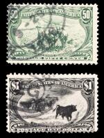 1898 50&Acirc;&cent; & $1 Trans-Miss. Used Stamps