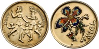 Happy Children Gold State Medal by Chaim Gross