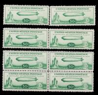 1933 50&Acirc;&cent; &acirc;&euro;&oelig;Chicago&acirc;&euro; Zeppelin Group Of 8 Mint Stamps
