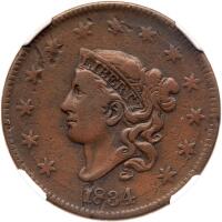 1834 Coronet Head 1C