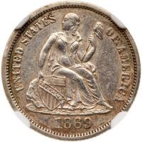 1869 Liberty Seated 10C