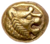 Kingdom of Lydia. Time of Alyattes to Kroisos, c. 600-560 BC. Electrum Hemihekte (or 1/12 Stater; 1.18 g)