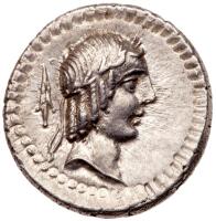 L. Calpurnius Piso Frugi, moneyer. AR Denarius minted at Rome, c. 90 BC