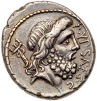 P. Plautius Hypsaeus, moneyer. AR Denarius minted at Rome, 60 BC