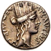 A. Plautius, moneyer. AR Denarius minted at Rome, c. 55 BC