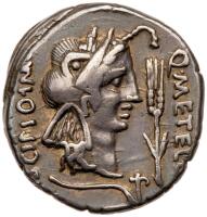 Q. Caecilius Metellus Pius Scipio, Imperator and moneyer. AR Denarius minted in Africa, 47-46 BC