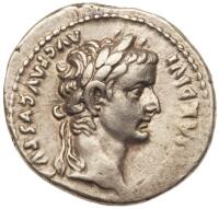 Tiberius, AD 14-37. AR Denarius minted at Lugdunum