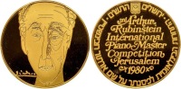 Magnificent 3rd Arthur Rubinstein International Piano Master Competition Gold State Medal. PCGS graded PF68 Deep Cameo