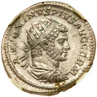 Caracalla, AD 198-217. AR Antoninianus minted at Rome, AD 215