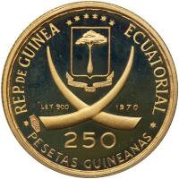 Equatorial Guinea. 250 Pesetas, 1970