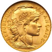 France. 20 Francs, 1910