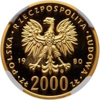 Poland. 2000 Zlotych, 1980-MW